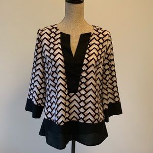 Black and Tan Patterned Tunic